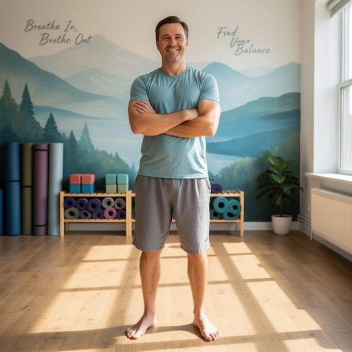 Una clase de yoga con enfoque en la respiración y la meditación en un ambiente sereno.